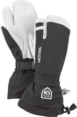 Hestra Army Leather Heli Ski 3-finger - Black - Skihandske